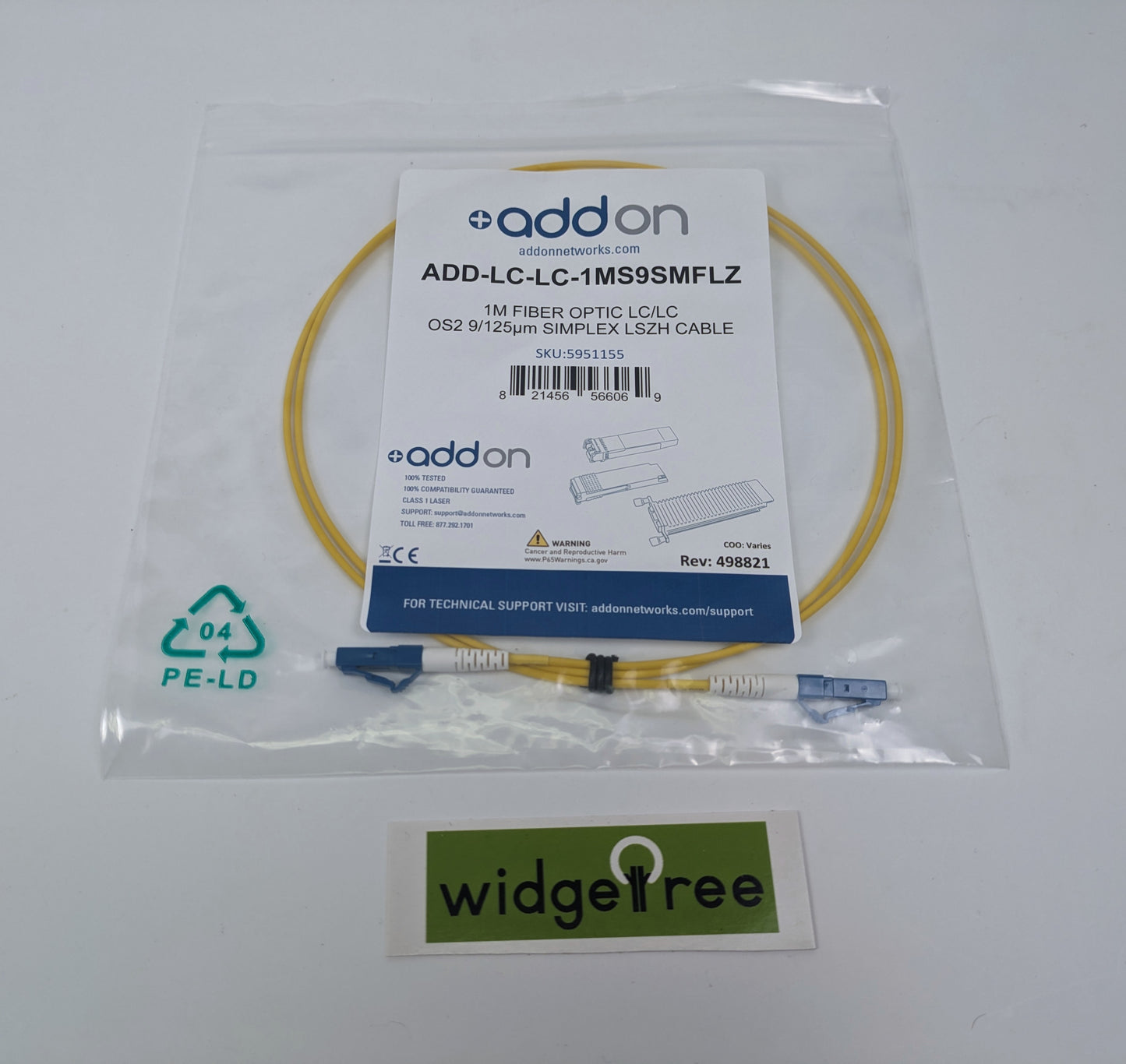 AddOn 1M LC/LC OS2 Simplex Optic Network Cable - ADD-LC-LC-1MS9SMFLZ /  New