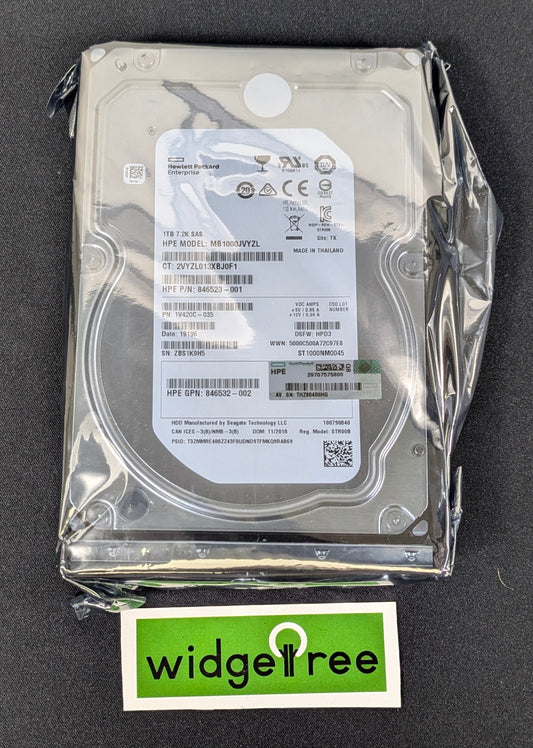 HPE 1TB SAS 12G Midline 7.2K LFF Hard Drive - 846526-B21 /  Used