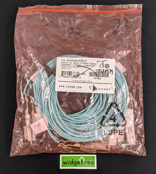 Siemon QSFP+ to 4SFP+ Hybrid Direct Attach Cable 5pk - SFPPQSFP30-01 /  New