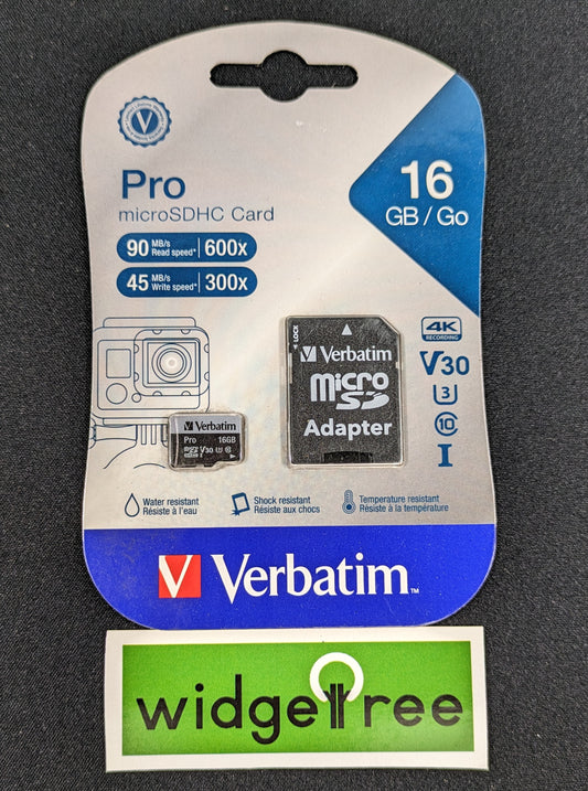 Verbatim 16GB Pro 600X MicroSDHC Memory Card - 47040 /  New