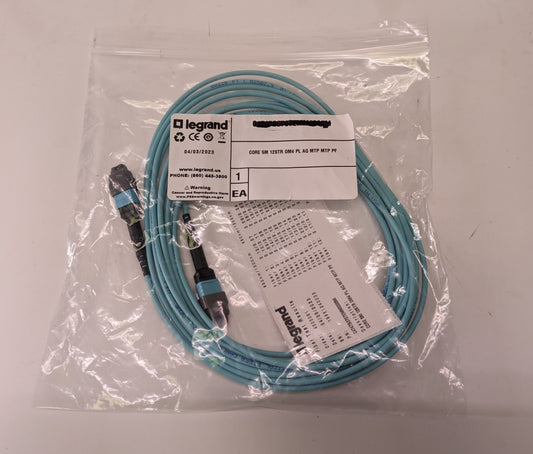 Legrand Q-Series 5M MTP to MTP Fiber Optic Patch Cable - 812-MMMPT-017-55L /  New