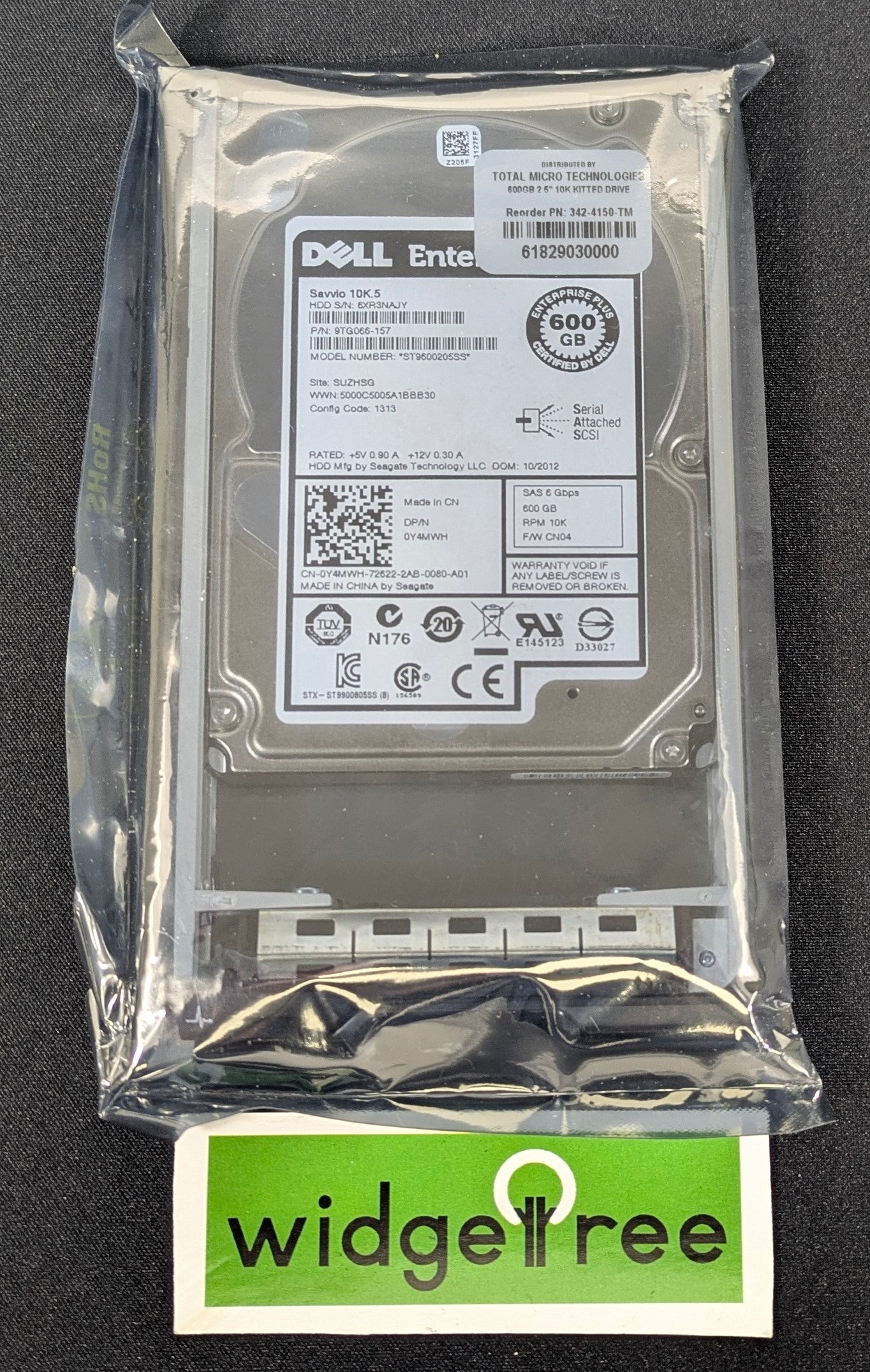 Total Micro Dell 2.5" 600GB SAS Internal Hard Drive - 0Y4MWH /  Used