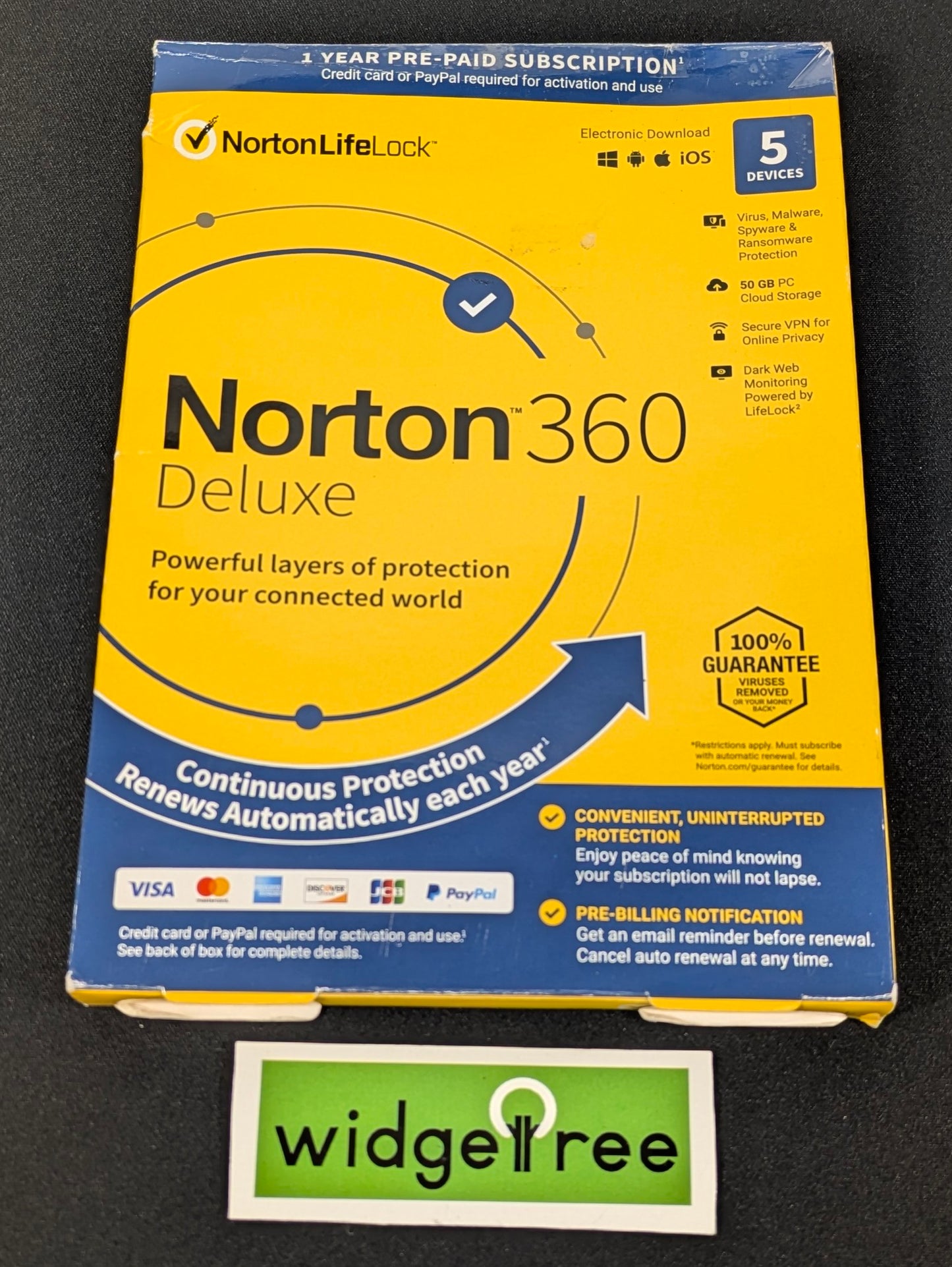 Norton 360 Deluxe 1 User/5 Device 12 Month Pre-Paid Subscription - 21398591 /  Used